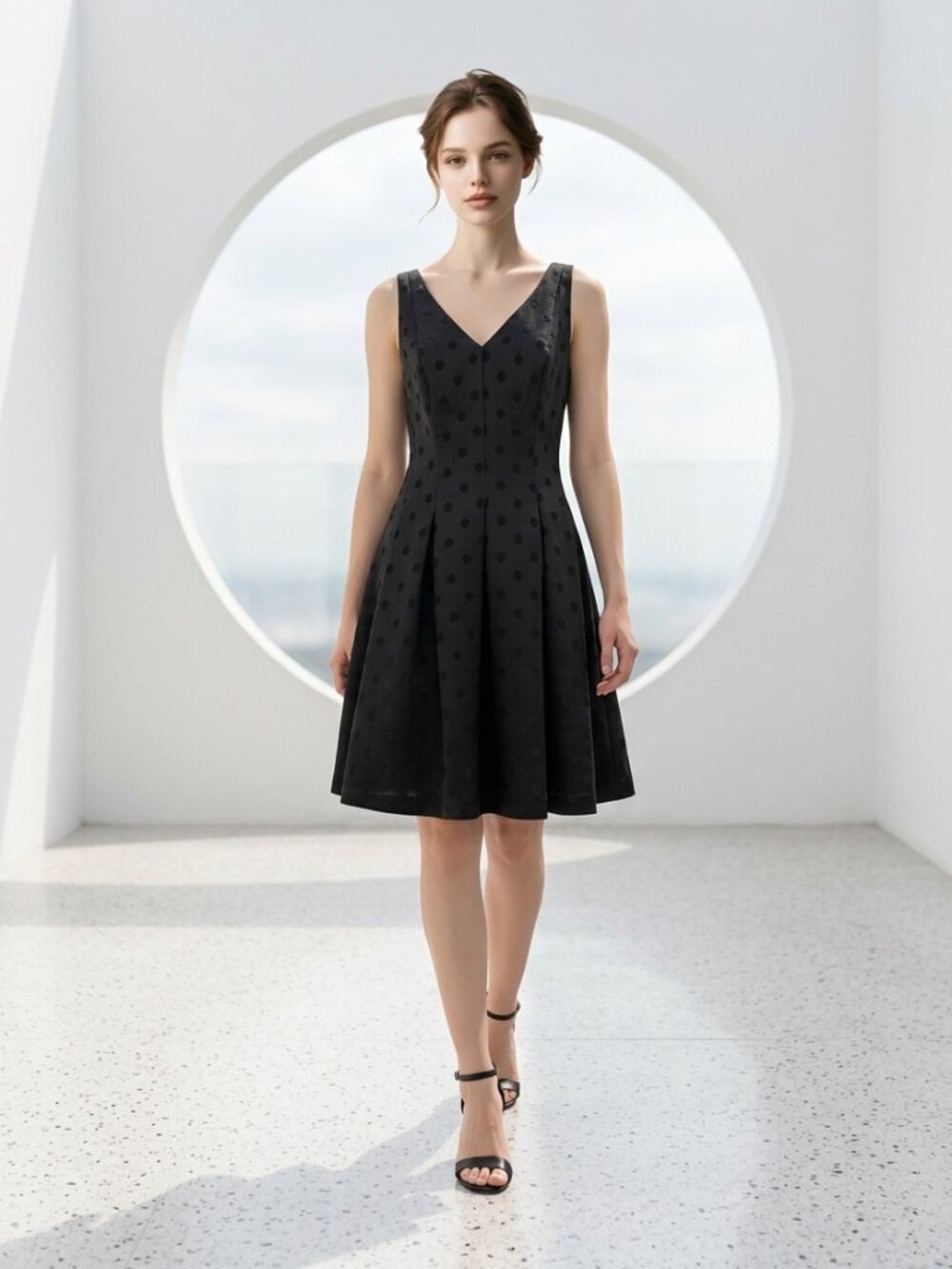Lauren Ralph Lauren Polka Dot Midi Dress Size 6